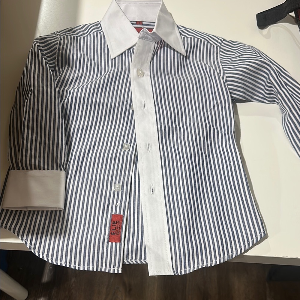 Elle Kids Striped Blue and White Shirt